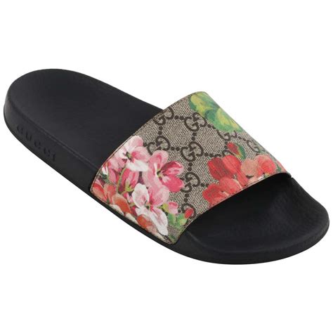 gucci shoes flower|gucci slides with blue flowers.